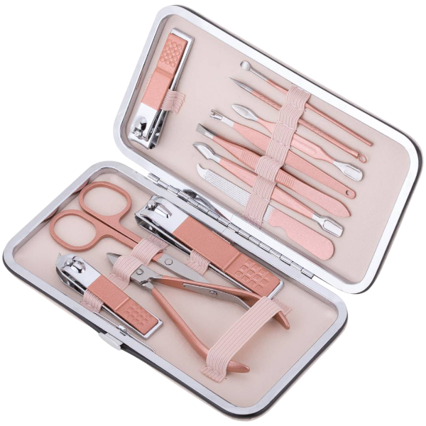 Professional Nail Clippers 11Piece Set With Earwax Removal Tools - Orange