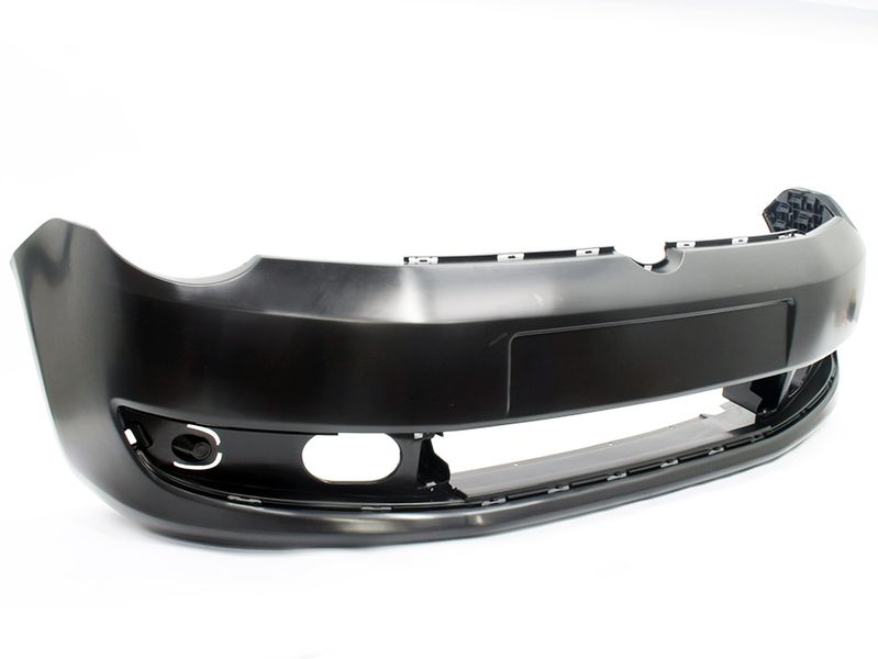 VW Polo Vivo - Front Bumper Without Fog Light Hole Plain Black (2010-2017)