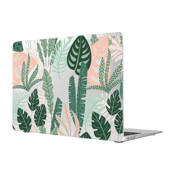 Plant Themed Protective Case For MacBook Air M2 2022 - Green &amp; Peach