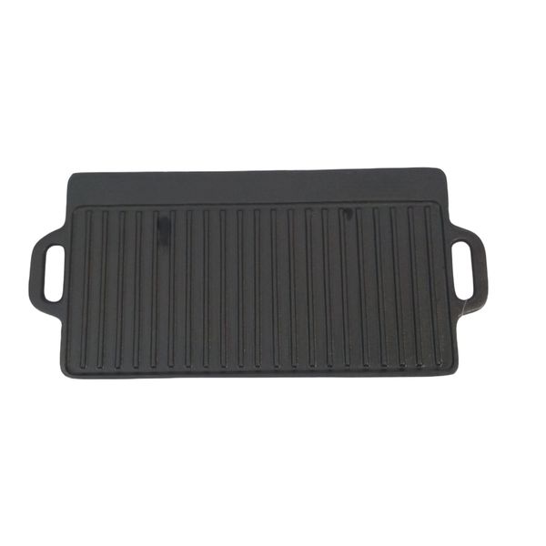 Dual Cast Iron BBQ Griddle Pan (51 x 23.2 x 2 cm)