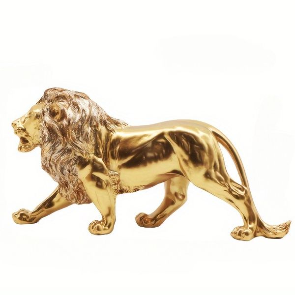 Coated Golden Lion Animal Sculpture