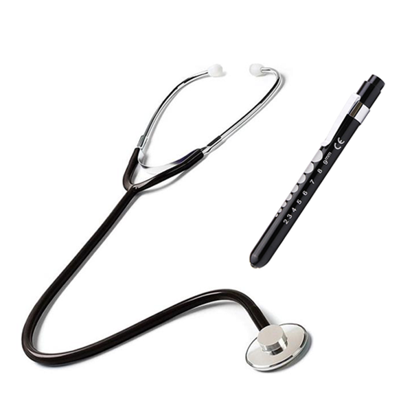 Nurse Stethoscope - Single Head with Pupil Torch