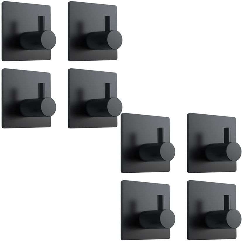 Stainless Steel Wall Hook Set - No Drilling Required 8 Piece - Matt ...