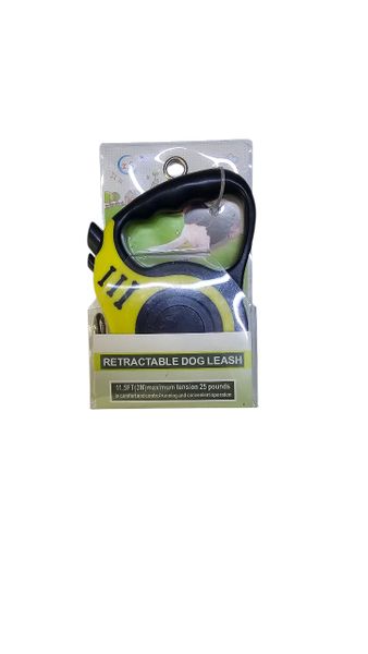 Yellow &amp; Black Retractable Dog Leash - 3 m Length