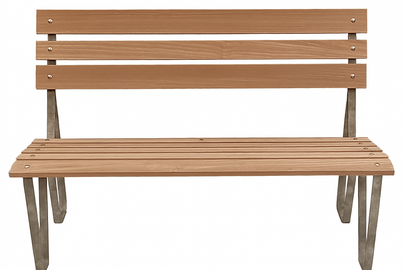 Shrike Bench, Hardwood with Stainless Steel Frame