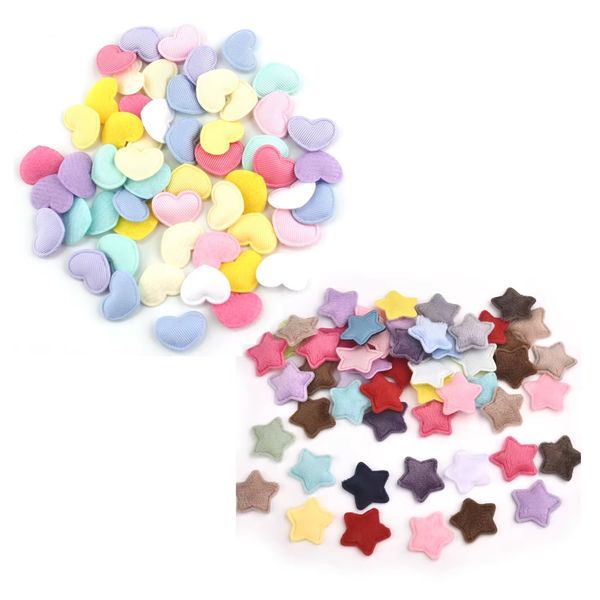 Craft Padded Appliques Sew on Patches Clothes Heart and Stars 100pc (2.6cm)