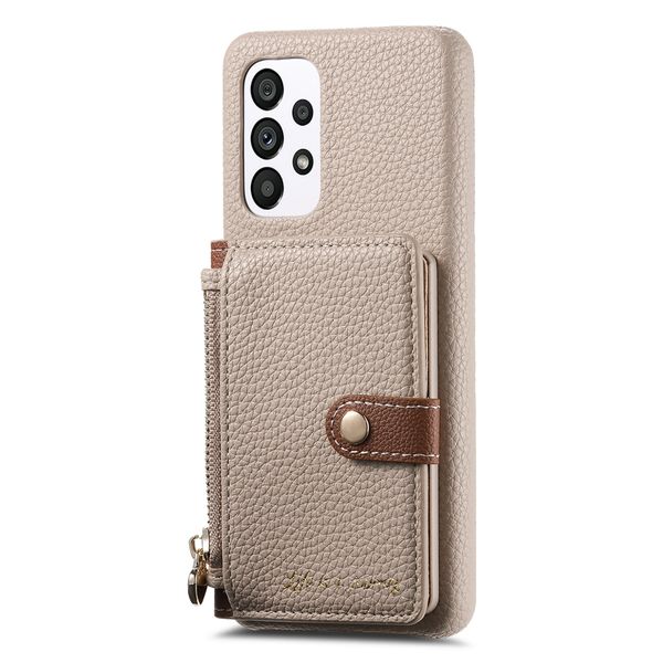 Flip Card Holder Lychee Leather Phone Case Compatible with Galaxy S21 Ultra
