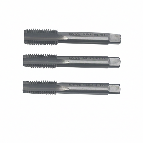 Garvin HSS Hand Tap Set 3 Piece 3/8 Inch UNF for Metalworking