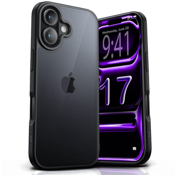 ORRO Clear Case with Black Trim - Compatible with iPhone 17 - Glossy /Matte