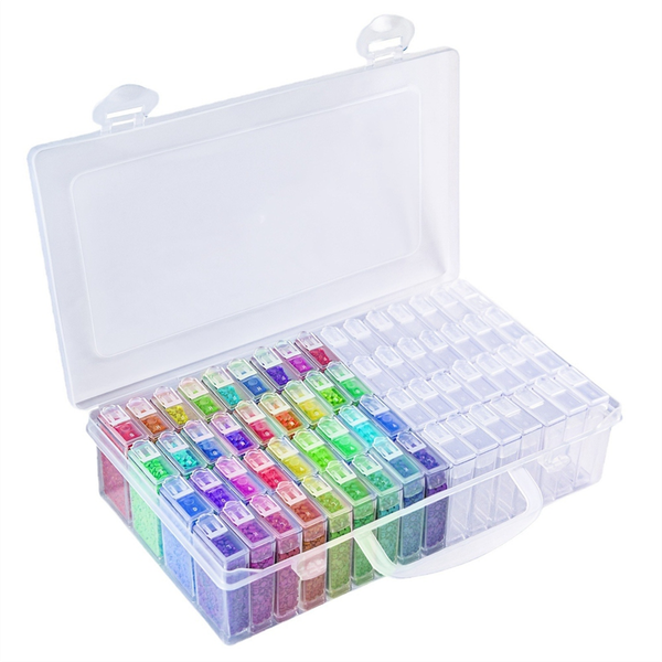 64 Grids Paint Storage Box Portable Seed Bead Organizer