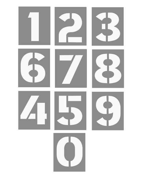 Large Number Stencil, 10 cm height per stencil