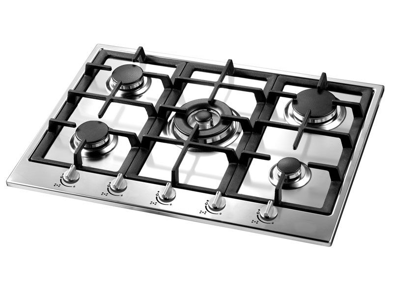 Faber Hob, 5 Gas Burner with Wok Cast Iron Stands - 75cm