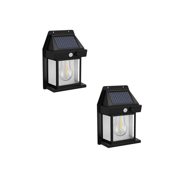 Set Of 2 Solar Interaction Outdoor LED Wall Lamp DP-102