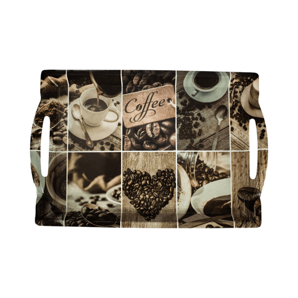Brown Melamine Serving Coffee Tray