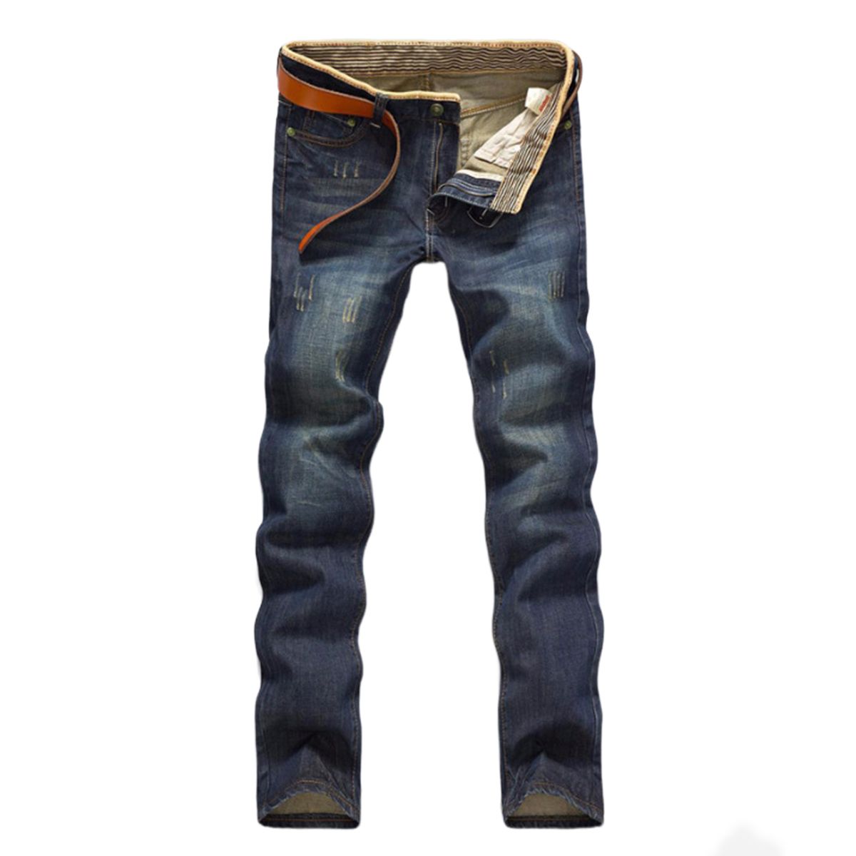 Men's Casual Jeans Destroyed Straightfit Loosefitting Denim Trousers
