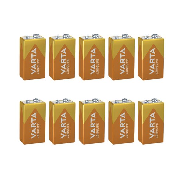 Varta 9V Longlife Alkaline Batteries - 10 Pack
