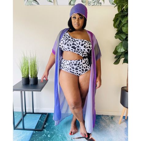 Chrome Black and White Plus Size Swimsuit Shop Today. Get it