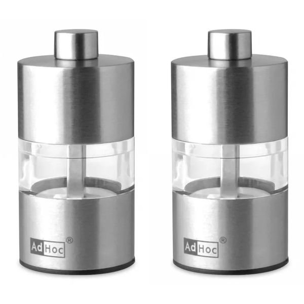 AdHoc Salt &amp; Pepper Grinder Set MINIMILL 3.2x6.2cm: 30Yr Grinder Warranty