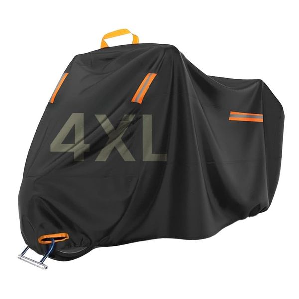 Waterproof Motorcycle Cover, 420D Oxford Fabric, UV-Resistant, 4XL