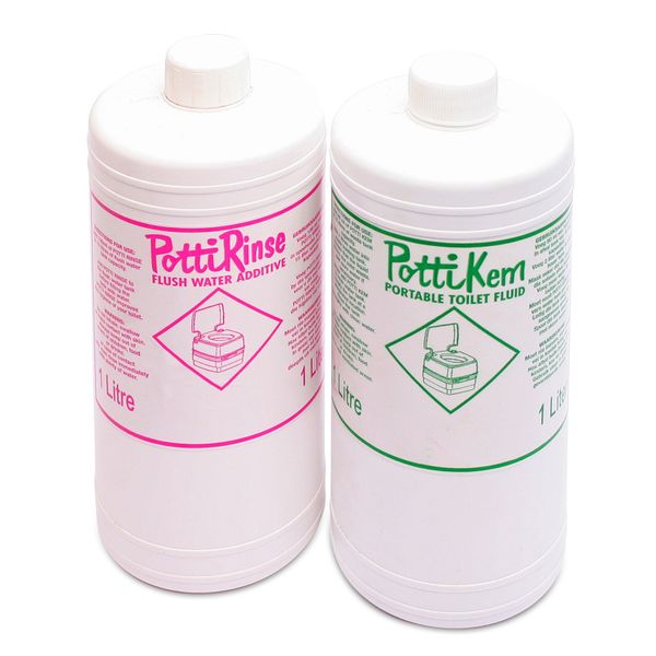 Porta Potty Chemicals 1L PottiKem &amp; 1L PottiRinse