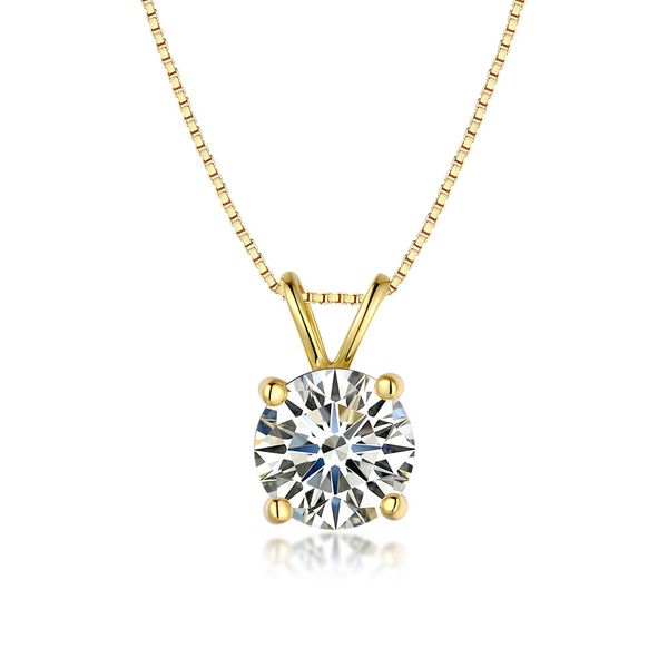 ZELTRYN S925 Sterling Silver Four-Prong Moissanite Necklace