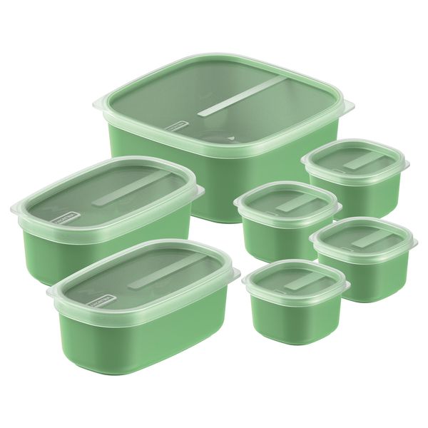 Tramontina 7pc Polypropylene Containers with Transparent Lids - Green