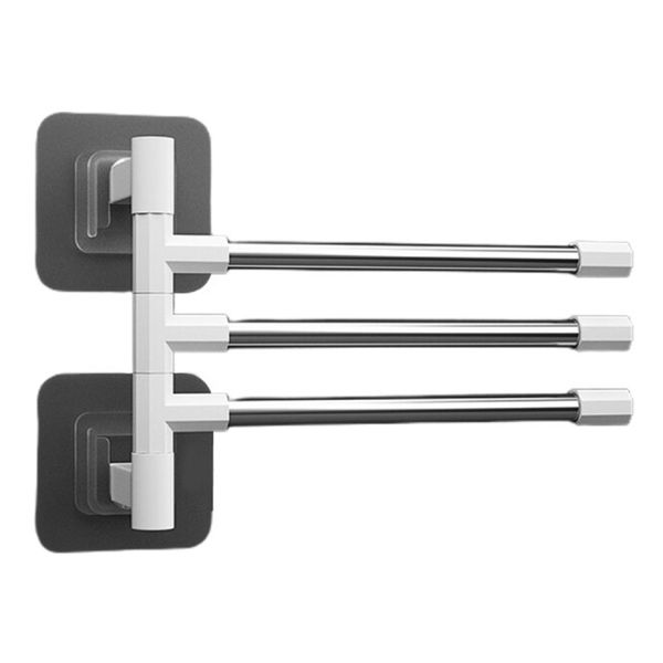 Home Bathroom Multifunctional Rotating Wall Mounted Towel Rack - 6 Bars