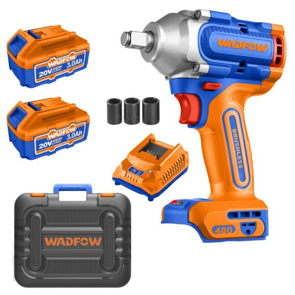 Wadfow - Cordless Impact Wrench (480Nm ) with 3Ah Battery and Charger