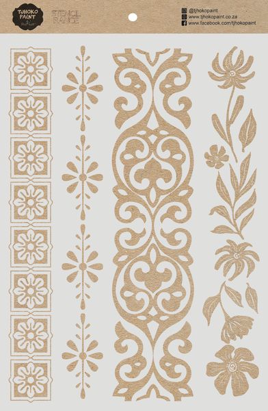 Tjhoko Paint Stencil - A3 - Elegant Borders