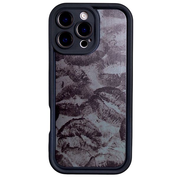 Bubble Edge Phone Case with Kiss Lips Graphic Compatible with Iphone 16 Pro Max - Black