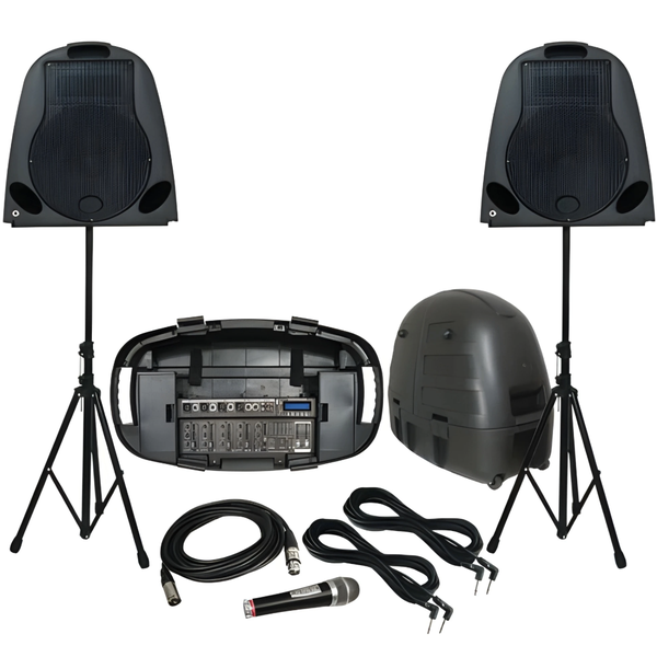 C Audio PPA-10J 10" 450W Portable 2-Way PA System with Mixer &amp; Stands