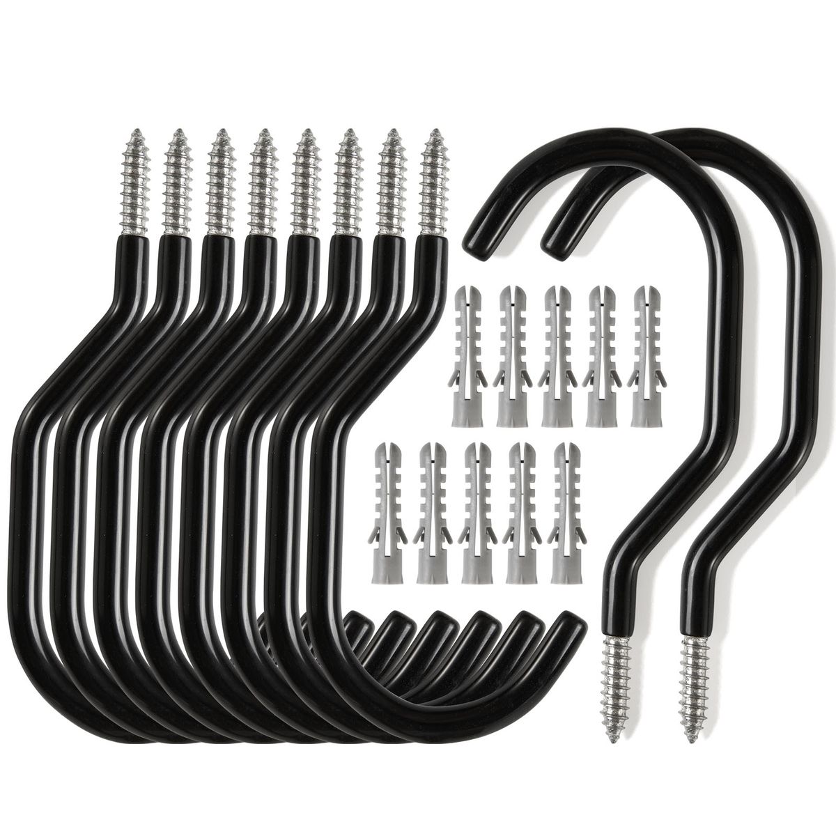 Chenshia 10 Pack Heavy Duty Storage Hooks Black Metal Bike Hooks for Wall