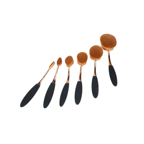 6 Piece Oval Makeup Brush Set