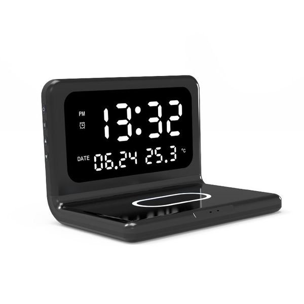 3-In-1 Wireless Charger LED Digital Display With AlarmClock And Temperature