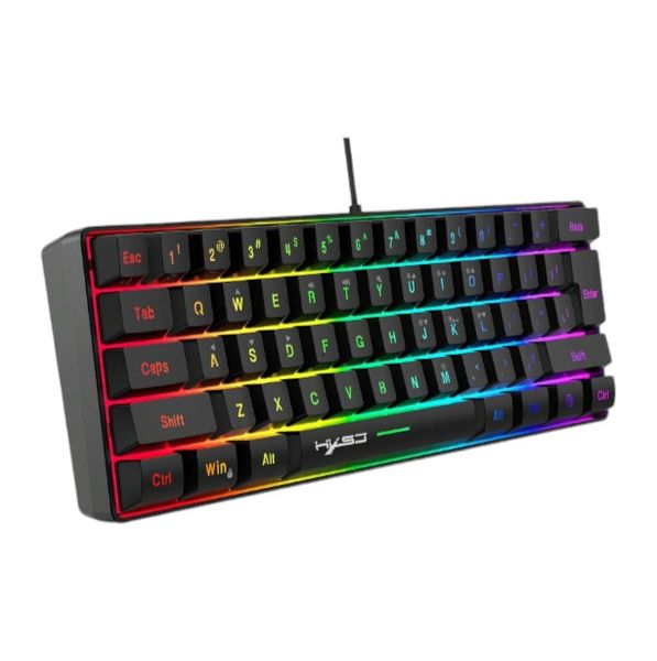 HXSJ - V700 - Wired Gaming Keyboard With RGB Lighting Effects - Black