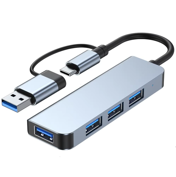 Aluminium Alloy OTG Adapter Expander Laptop Type-C Splitter USB HUB PD