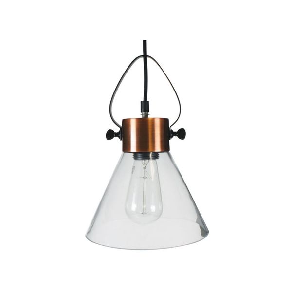 ACDC Pendant Lighting – Industrial Look Range – Antique Copper and Glass