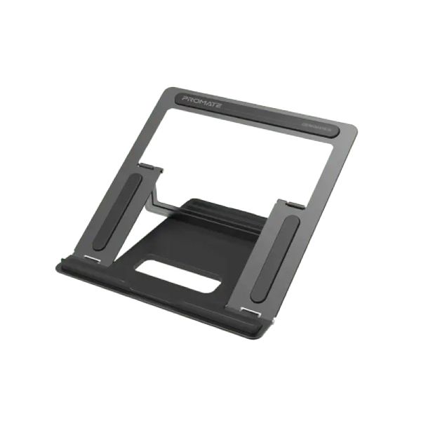 Promate Aluminum Laptop Stand - Adjustable, Anti-Slip, Fits up to 17