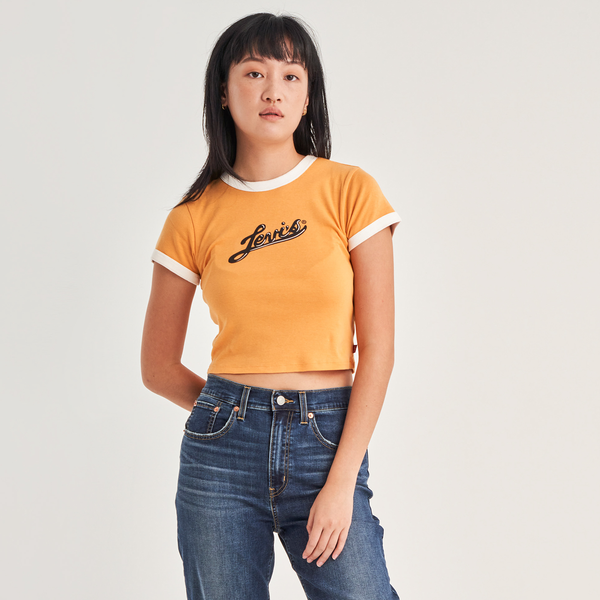 Levi's Women's Graphic Mini Ringer Tee Levi's Bubble Yellow