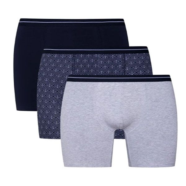 Secret Shield 3 Pack Boxers Navy And Grey