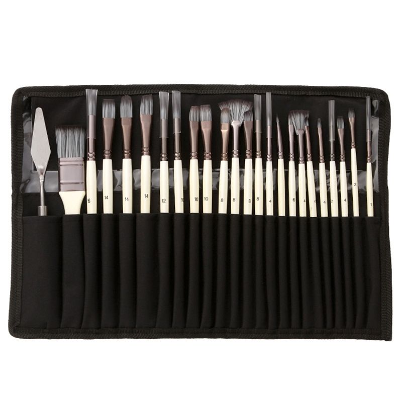 Paint Brush Set with Canvas Bag (24 Brushes) Shop Today. Get it