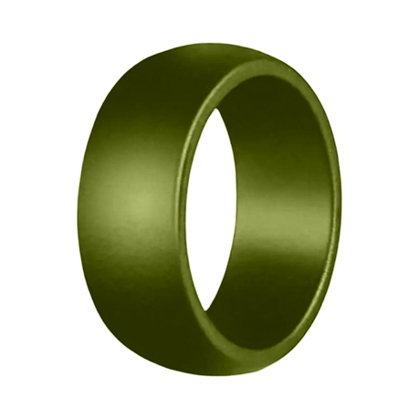 Flat Edge Soft Silicone Ring for Men - Olive Green Image