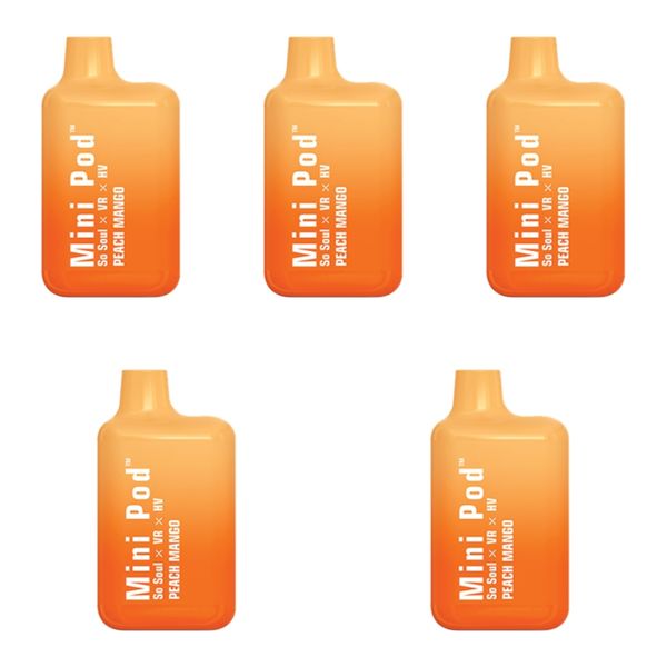Mini Pod 1000 Puffs Disposable Vape - Peach Mango (Pack of 5)