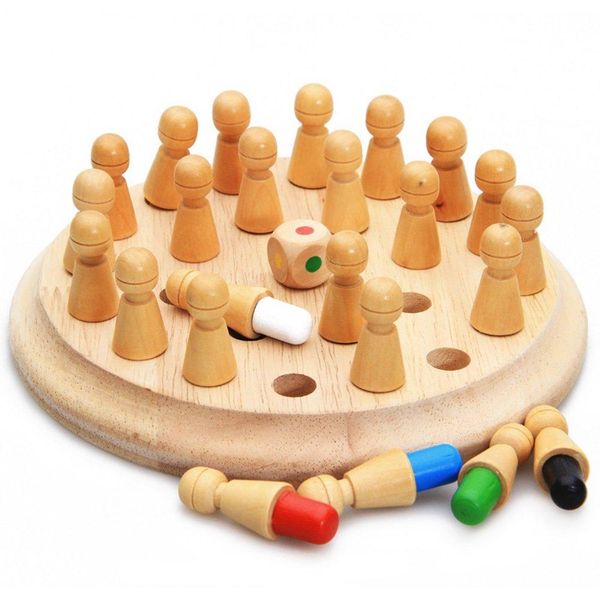 Family Fun Educational Wooden Memory Chess Match Stick Board Game