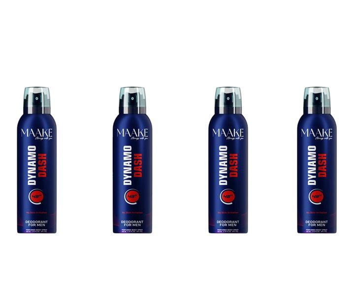 MAAKE Dynamo Dash Deodorant Spray for Men 200ml Pack of 4 Perfumed Spray