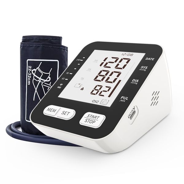 Blood Pressure Monitor Automatic Home Use Cuff Machine LCD Display Voice
