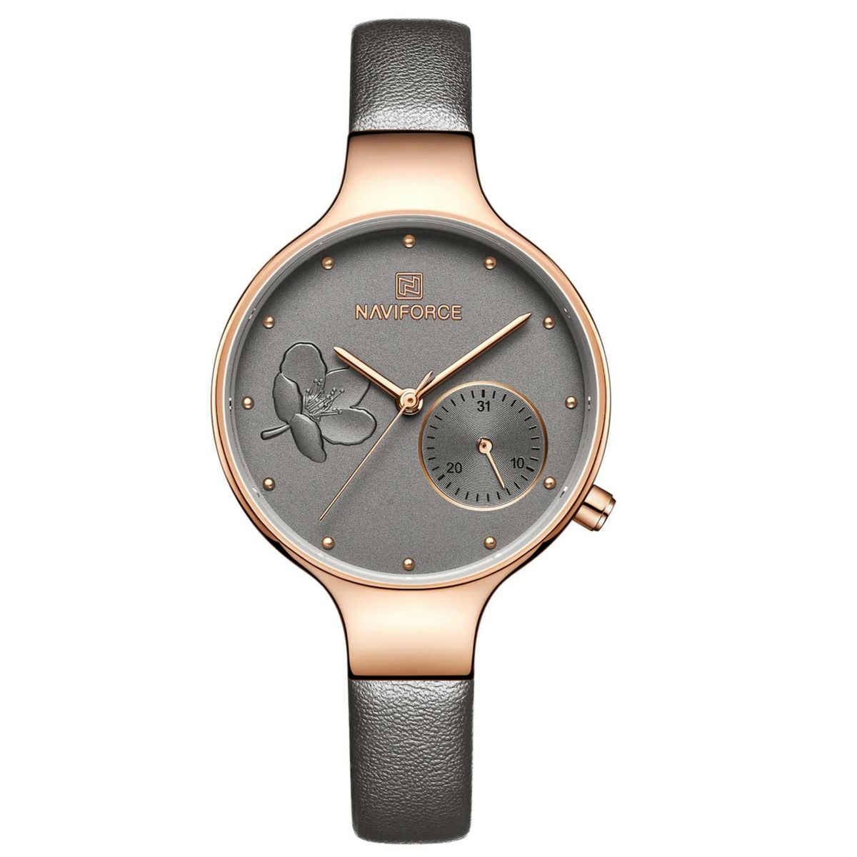 Naviforce Women's Elegant Summer Quartz Ladies Leather Analogue Wrist