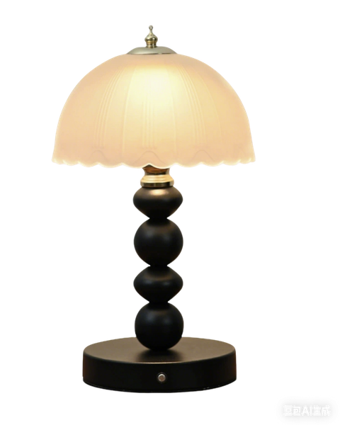 Dimmable Vintage Mushroom Table Lamp - 3-Color Glass &amp; Metal Bedside Lamp
