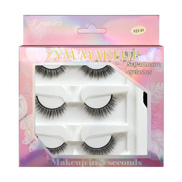 3 Pairs Reusable Self Adhesive Eyelashes False Eyelashes No Glue Needed