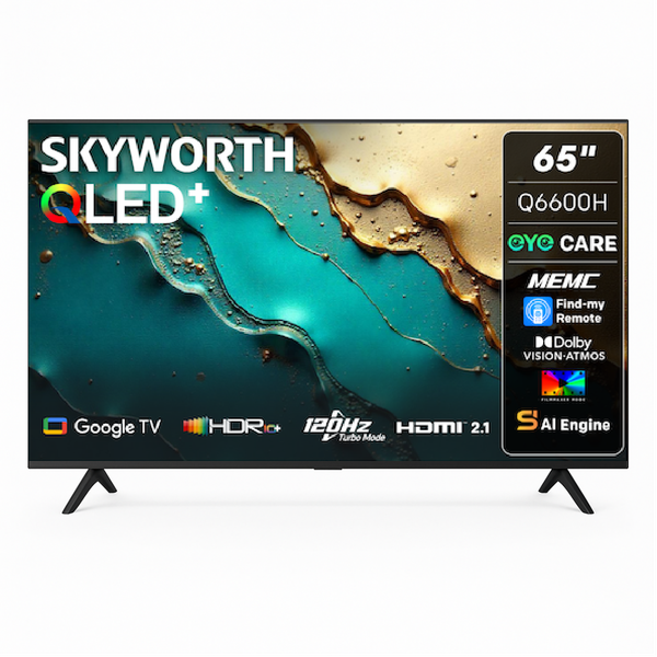 Skyworth 65" Q6600H 4K QLED Google Smart TV with Eye Care